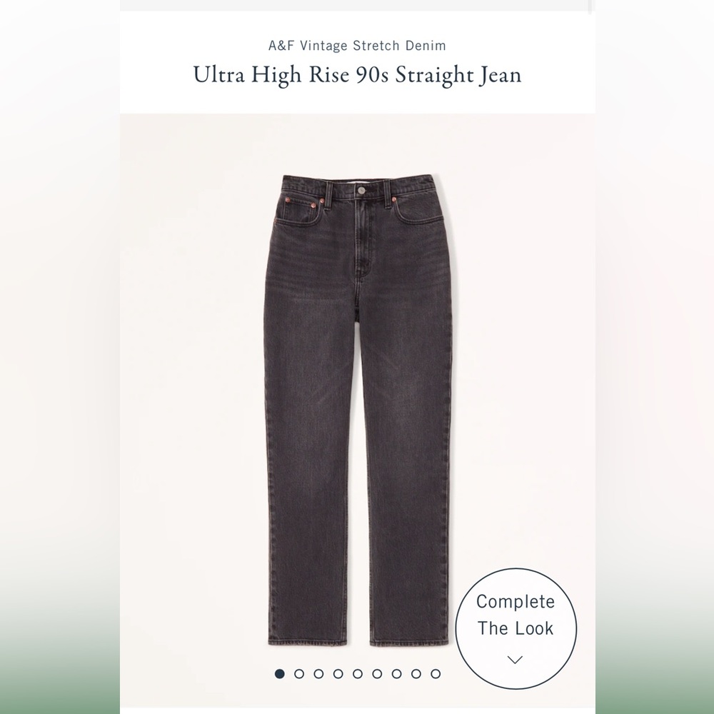 NWT Ultra High rise 90’s Straight Black Abercrombie Jeans w Slit
